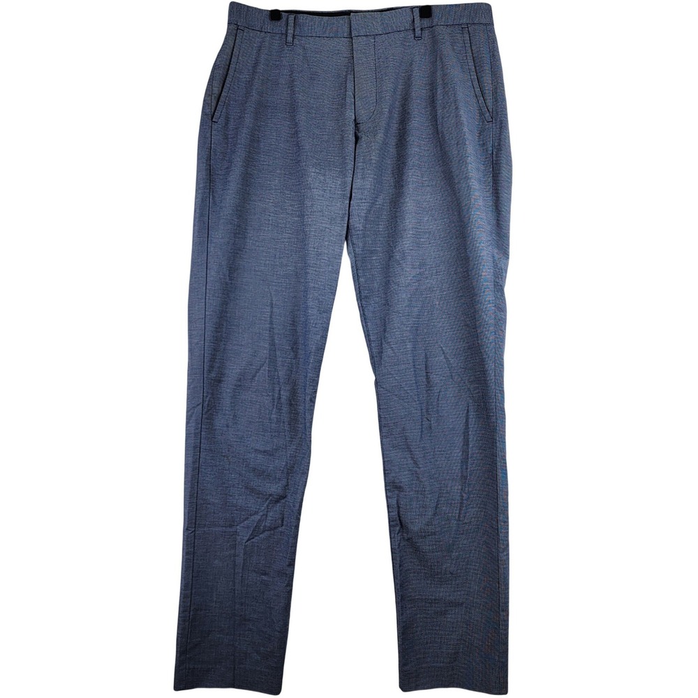 Bonobos WEDNESDAY Blue Geometric Pattern Dress Pants Flat‎ Front Chino Mens 36